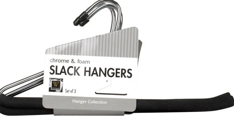 Whitmor 13-5/16 in. H X 1/2 in. W X 14-2/5 in. L Steel Black/Silver Slack Hanger 3 pk
