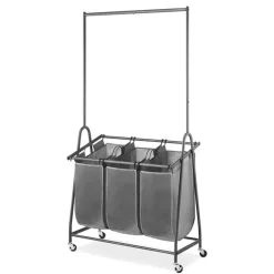 Whitmor Gray Polyester Laundry Bin