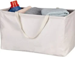 Whitney Design White Rectangular Canvas Collapsible Krush Container 13 H x 11 W x 22 L in.