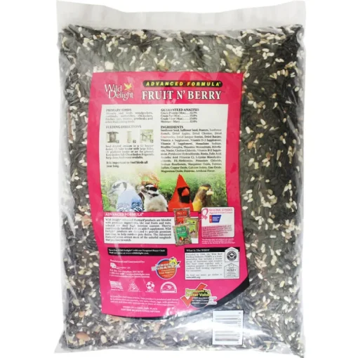 Wild Delight Fruit N Berry Assorted Species Sunflower Seeds Wild Bird Food 20 lb