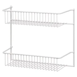 2-Wire-Shelf Unit, Door Or Wall Rack, White, 12-In.