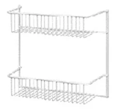2-Wire-Shelf Unit, Door Or Wall Rack, White, 12-In.