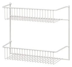 2-Wire-Shelf Unit, Door Or Wall Rack, White, 12-In.