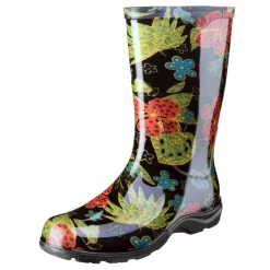 Women's Rubber Boot, Tall Midsummer Black Print, Size 9
