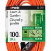 Woods Outdoor 100 ft. L Orange Extension Cord 16/2