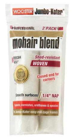 Wooster Jumbo-Koter Mohair Blend 4 1/2 in. W X 1/4 in. Mini Paint Roller Cover 2 pk