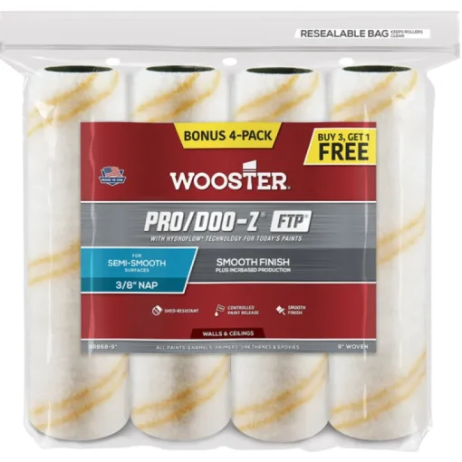 Wooster Pro/Doo-Z FTP Polypropylene 9 in. W X 3/8 in. Paint Roller Cover 4 pk