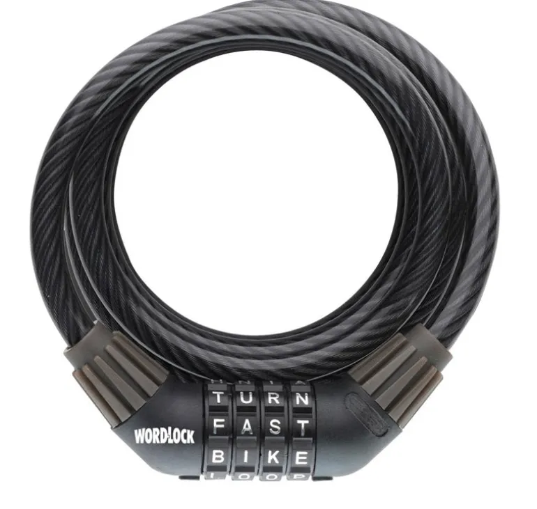 Wordlock 5. in. H X 0.4 in. W X 5 ft. L Steel 4-Dial Combination Cable Lock