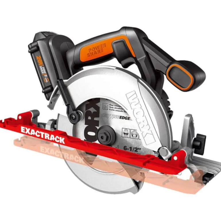 Worx ExacTrack 6-1/2 in. Cordless 20 volt Circular Saw Kit 4900 rpm