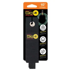 Wrap-It 1.5 in. W x 10 in. L Black Storage Straps 50 lb. 3 pk