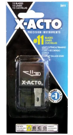 X-Acto Carbon Steel Light Duty Blade Dispenser with Blades 15 pk