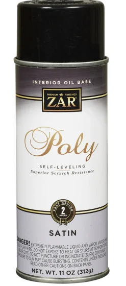 Zar 32907 11 Oz Clear Satin Interior Oil Base Poly Ultraviolet Spray (Pack of 6)
