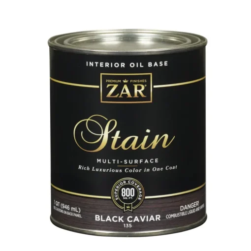 ZAR Semi-Transparent Black Caviar Oil-Based Polyurethane Wood Stain 1 qt. (Pack of 4)