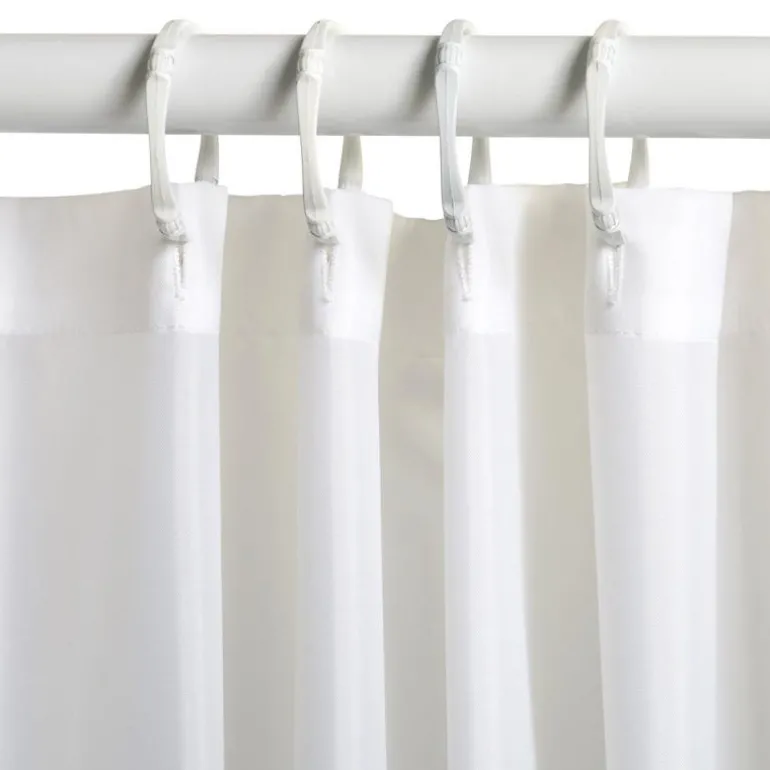 Zenna Home 72 in. H X 70 in. W White Solid Shower Curtain Liner Fabric