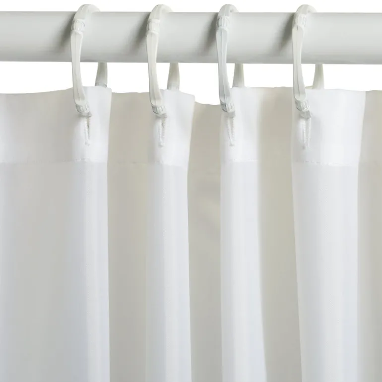 Zenna Home 72 in. H X 70 in. W White Solid Shower Curtain Liner Fabric