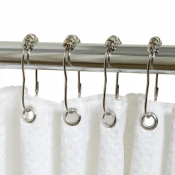 Zenna Home Chrome Silver Metal Shower Curtain Rings 12 pk
