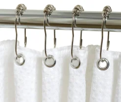 Zenna Home Chrome Silver Metal Shower Curtain Rings 12 pk