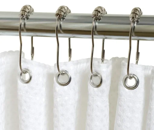 Zenna Home Chrome Silver Metal Shower Curtain Rings 12 pk