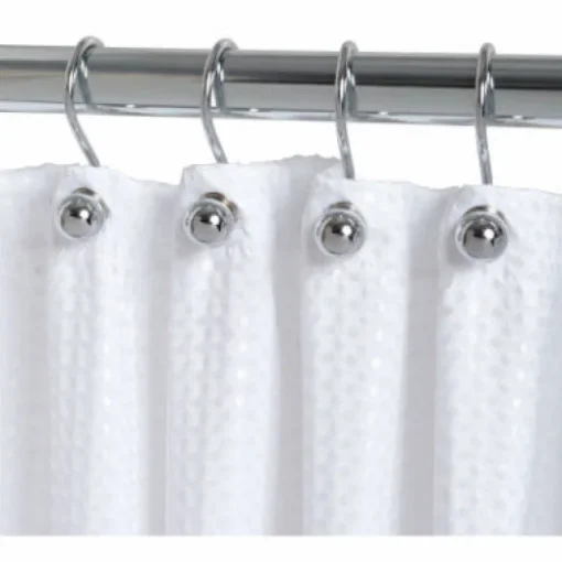 Zenna Home Chrome Silver Metal Shower Curtain Rings 12 pk