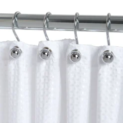 Zenna Home Chrome Silver Metal Shower Curtain Rings 12 pk