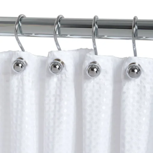 Zenna Home Chrome Silver Metal Shower Curtain Rings 12 pk