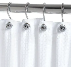 Zenna Home Chrome Silver Metal Shower Curtain Rings 12 pk
