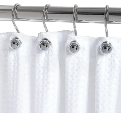Zenna Home Chrome Silver Metal Shower Curtain Rings 12 pk