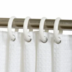 Zenna Home White Plastic Shower Curtain Rings 12 pk
