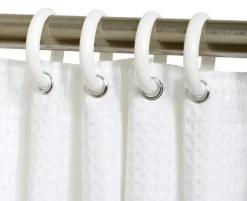 Zenna Home White Plastic Shower Curtain Rings 12 pk