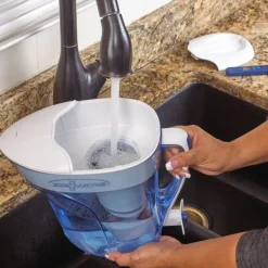 ZeroWater Ready-Pour 12 cups Blue Water Filtration Pitcher