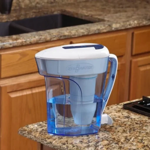 ZeroWater Ready-Pour 12 cups Blue Water Filtration Pitcher