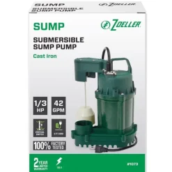 Zoeller 1/3 HP 2520 gph Cast Iron Vertical Float Switch AC Submersible Sump Pump